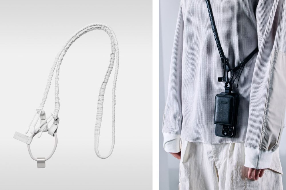 ドローコードによる長さ調整機能とバンジーストラップの伸縮により、身体との調和を生むプロダクトを目指した
