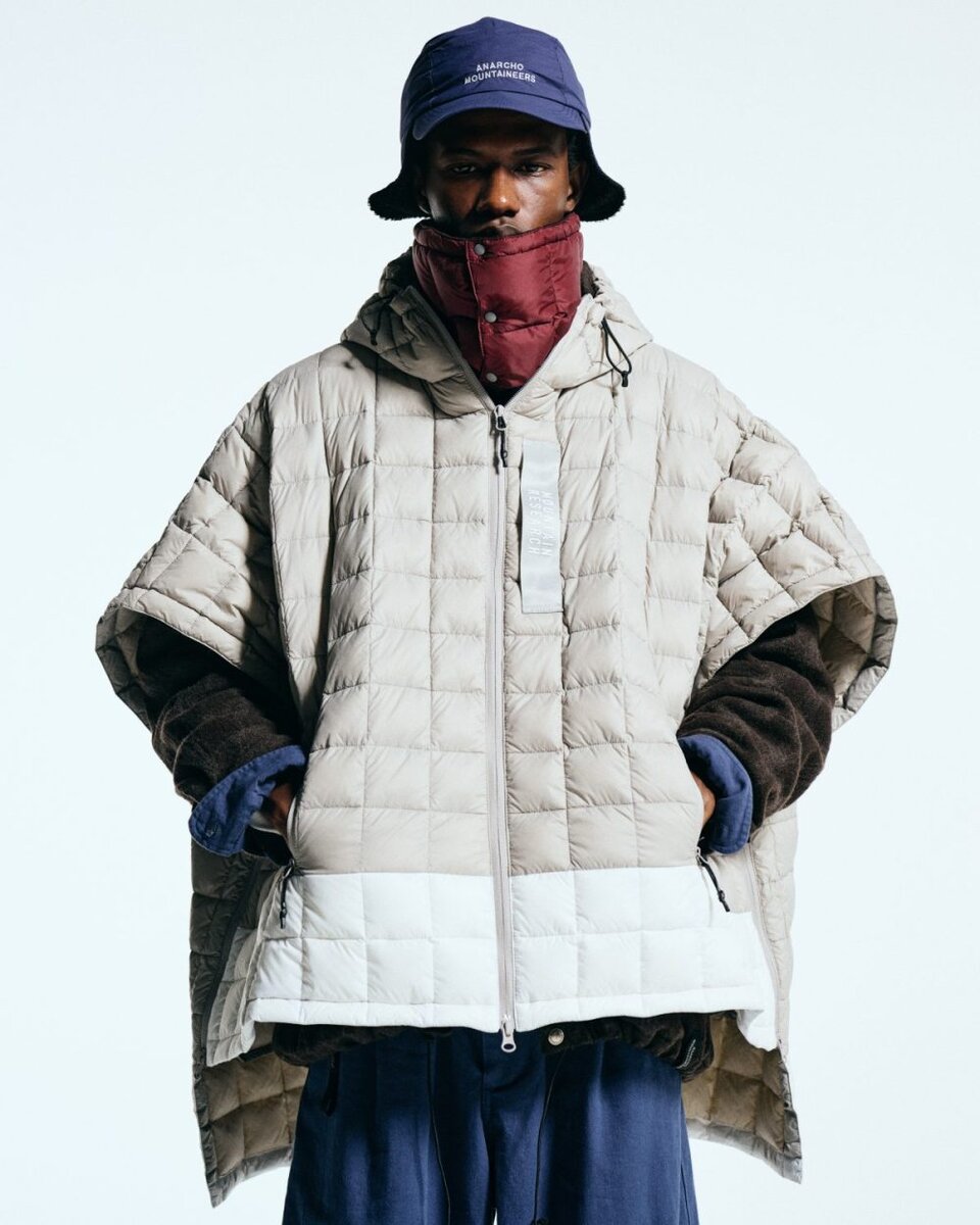 タイオン×マウンテンリサーチ「MR-TA-106ZPC-WHL_Down Poncho 」￥22,000