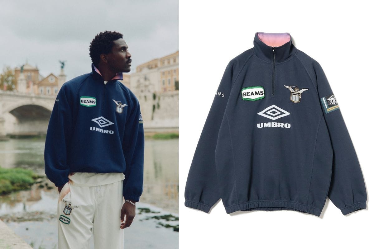 LORENZ.OG × UMBRO × BEAMS「ハーフジップスウェット」￥25,300
