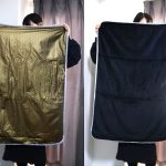 片面は金、裏面は黒だが、黒を下にしたほうが温かい