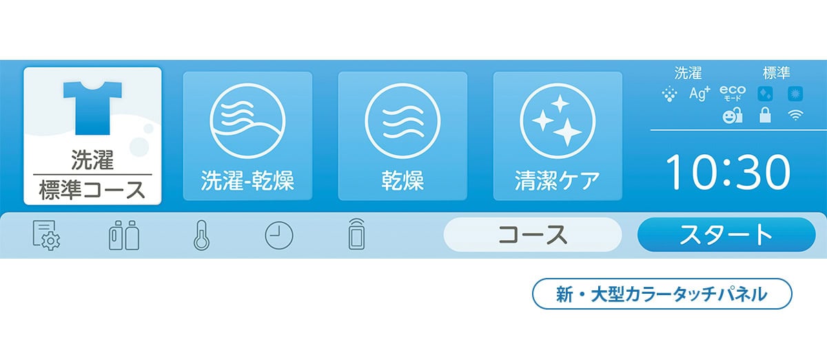 9.2インチの大型カラータッチパネル