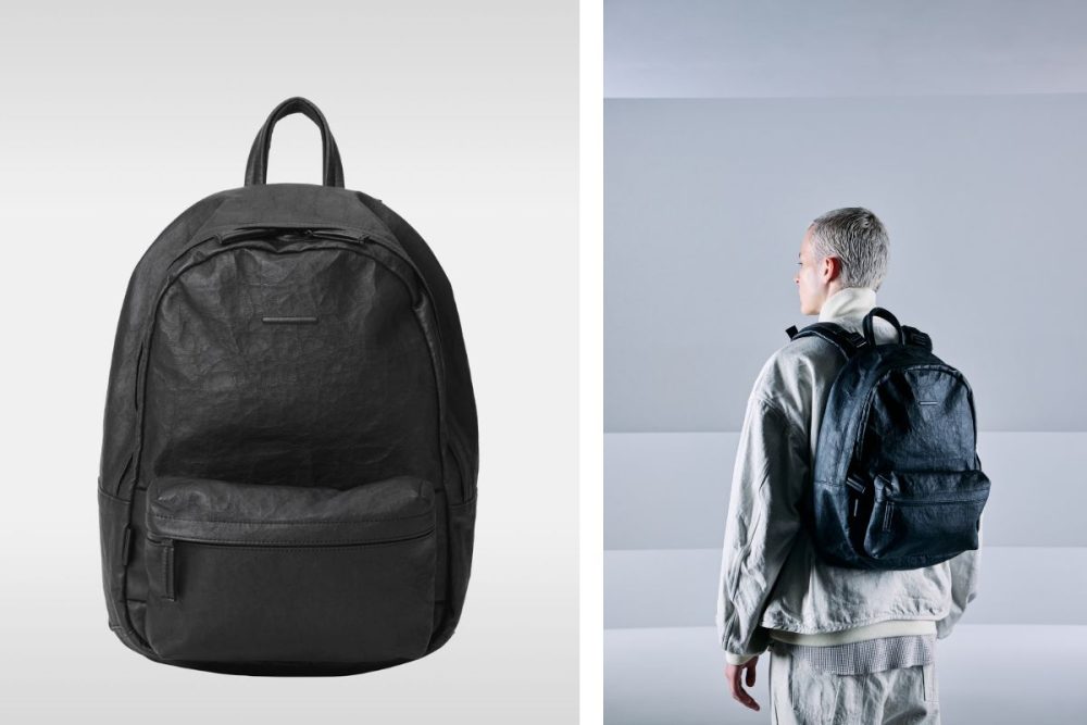 ミーンズワイル×オブジェクツアイオー「ダイニーマ(R)レザー-Daypack "Common"」￥115,500／W31×H45×D13㎝／約780g／約18ℓ／2色展開