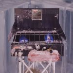 氷点下に氷柱を下げながらも点火した