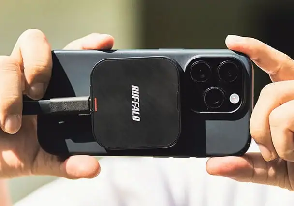 第1位　【MagSafe対応SSDの大本命】iPhoneに直接装着！“バッファロー”ポータブルSSDでProRes 4K撮影も容量不安ゼロ