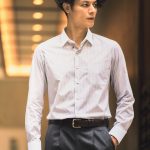 ドレステリア　レギュラーカラークレリック ストライプドレスシャツ