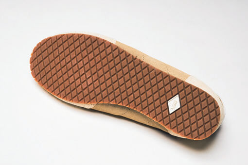 ヴァンズのシグネチャーでもあるラバーワッフルアウトソールは健在