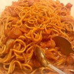 シェーキーズ、スウェーデンフェア、コルブストロガノフ風スパゲッティ