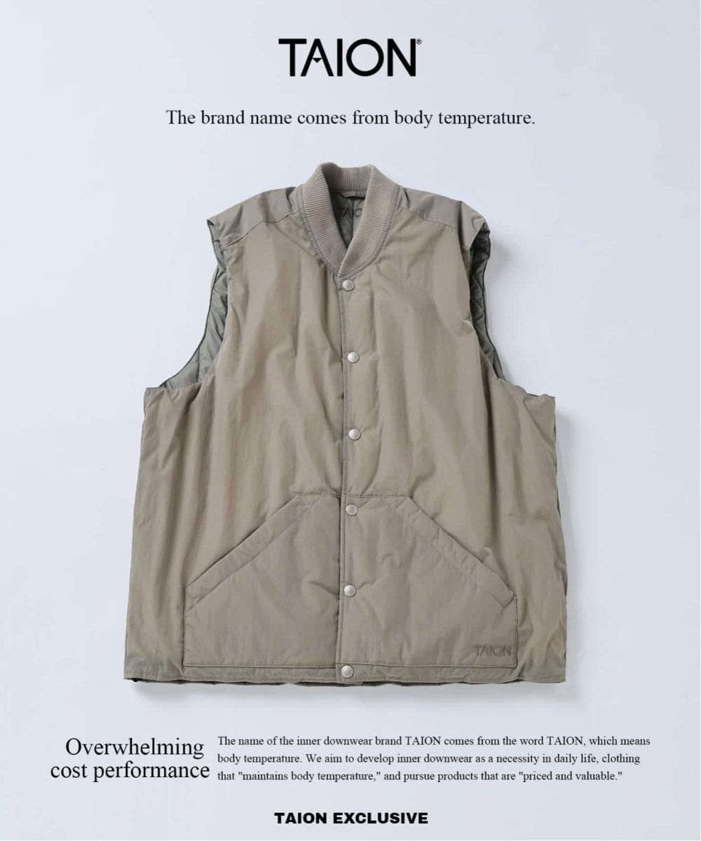 タイオン「別注 ヴァーチカルキルト リバーシブル ダウンベスト」￥13,200