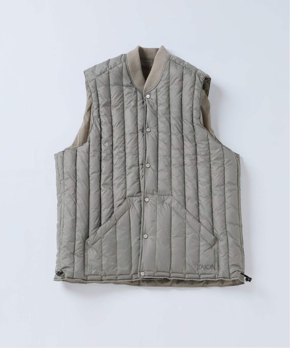 タイオン「別注 ヴァーチカルキルト リバーシブル ダウンベスト」￥13,200