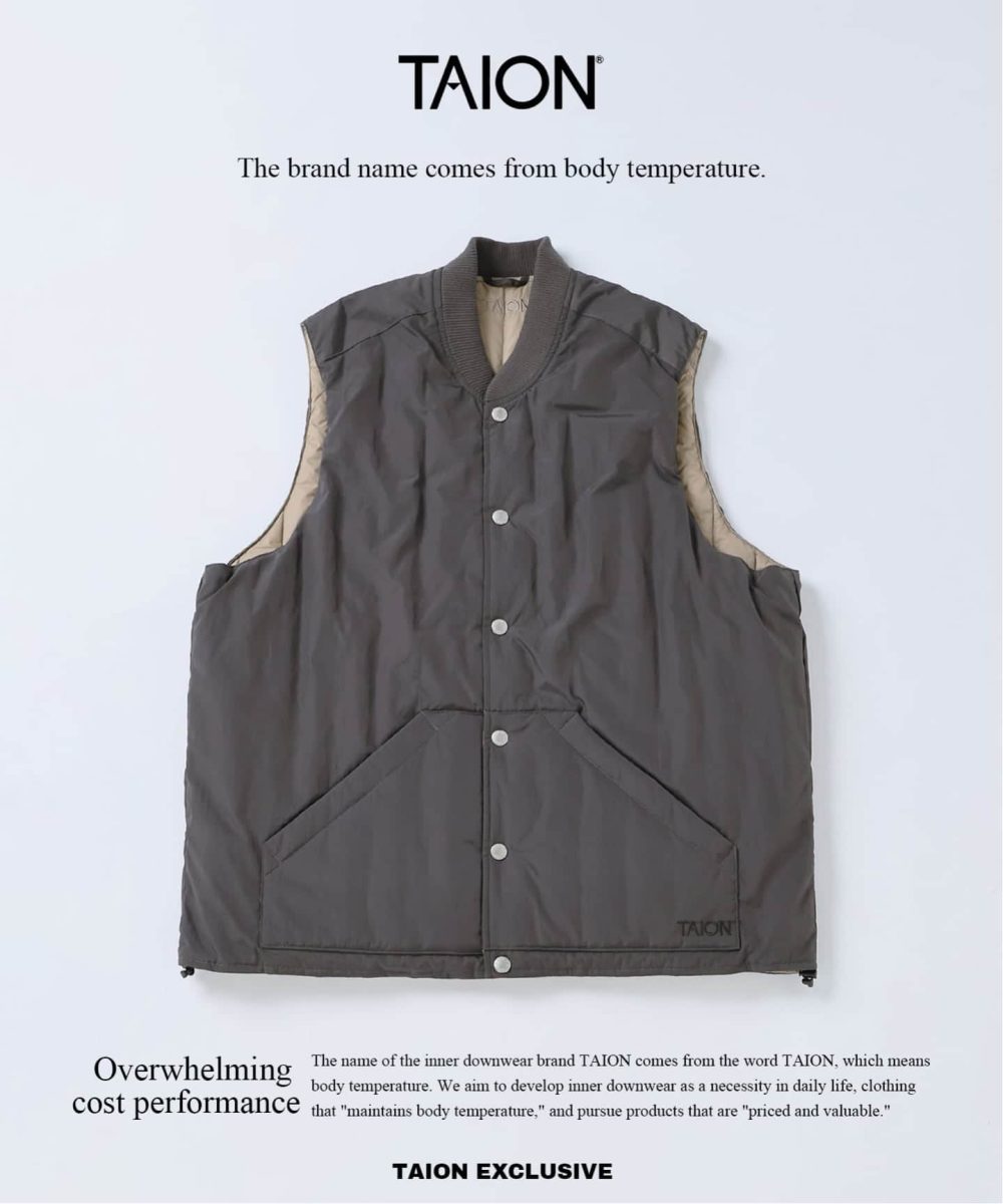 タイオン「別注 ヴァーチカルキルト リバーシブル ダウンベスト」￥13,200
