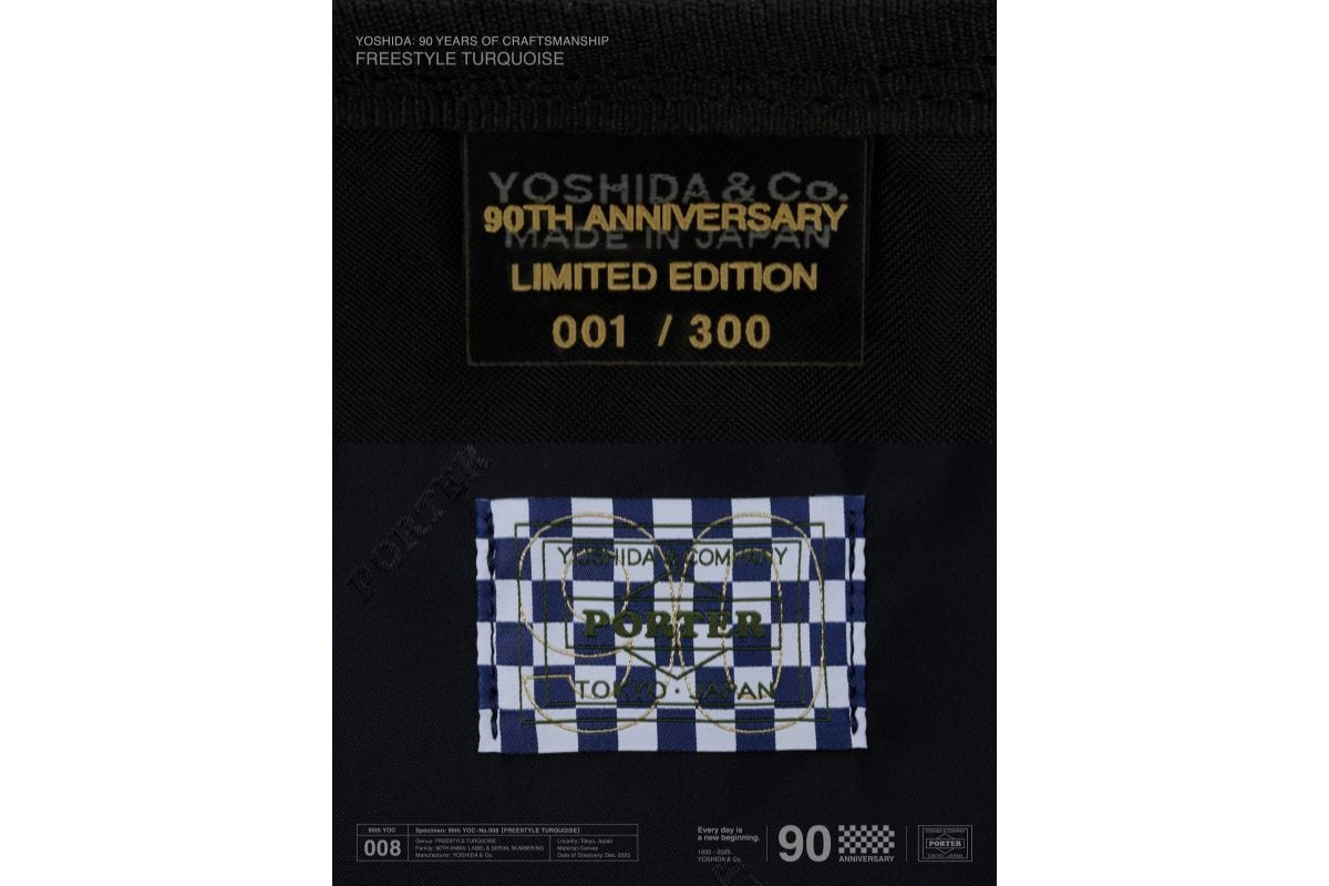 90周年を記念したシリアルナンバー入りのPORTERタグ