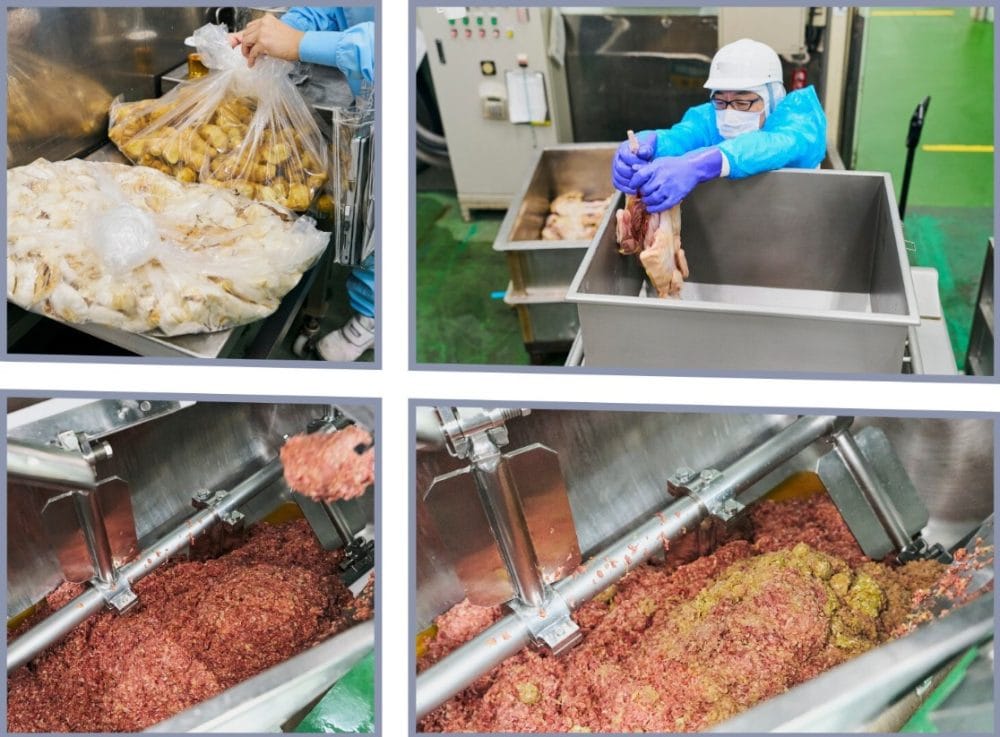 丸鶏＋ニンニク＋ショウガをざくざく細断