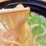 とろみのあるスープが麺によく絡んで、ひとくちごとに濃厚な味わいを楽しむことができます
