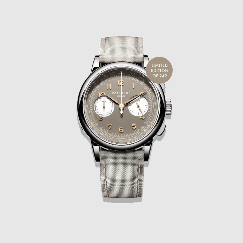 コーニッシュ「サンドミリテールⅡ」￥97,900／クオーツ／39㎜径／5気圧防水／世界限定249本