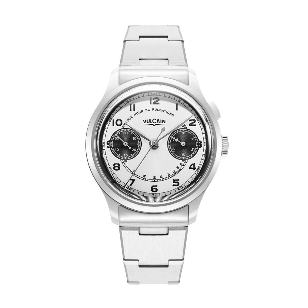 ヴァルカン「モノプッシャー ヘリテージ パンダ」￥594,000／手巻／39.2㎜径／パワーリザーブは約63時間／5気圧防水