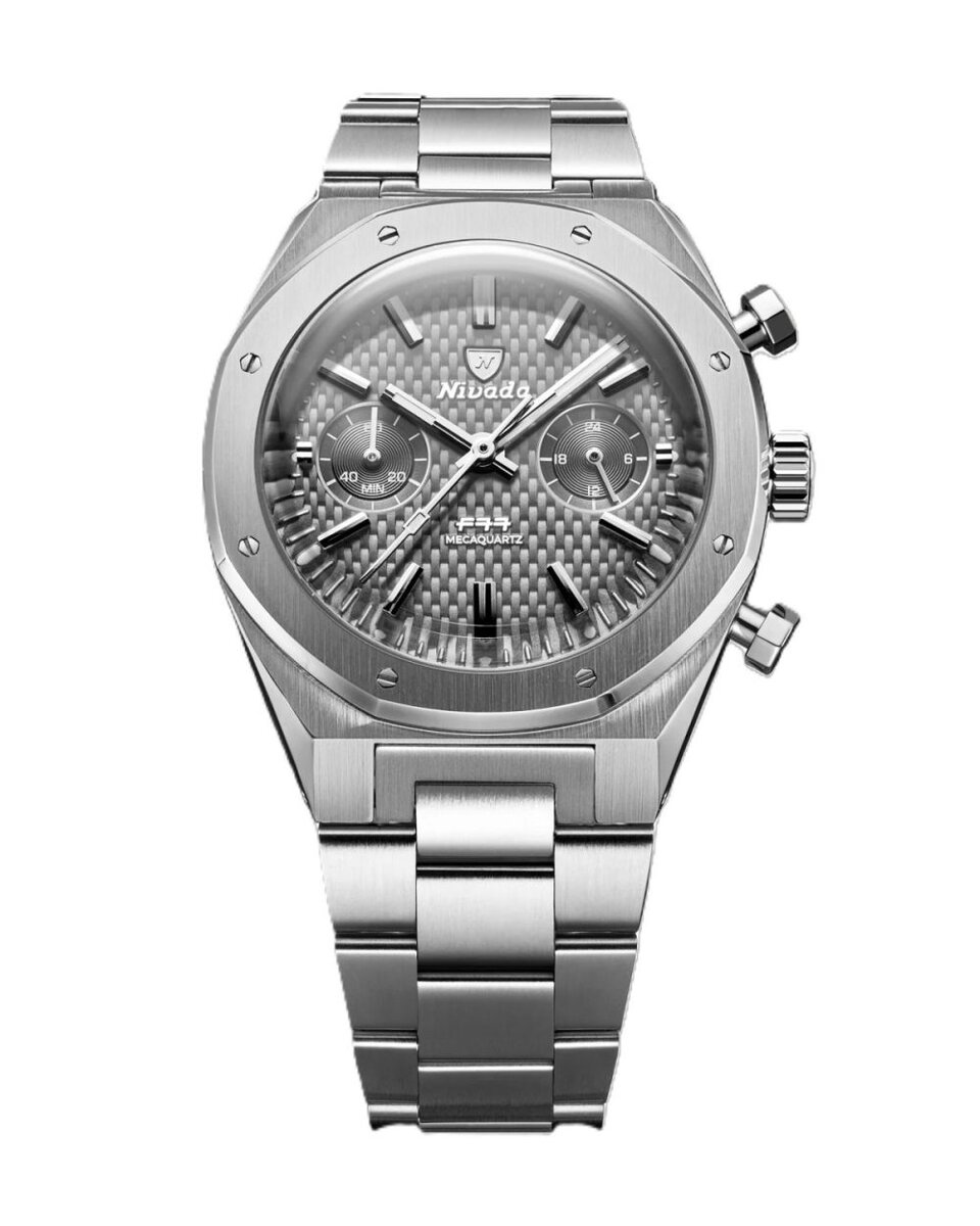 ニバダ・グレンヒェン「F77 ChronoMecaquartz」￥148,500／メカクオーツ／38㎜径／10気圧防水／3色展開