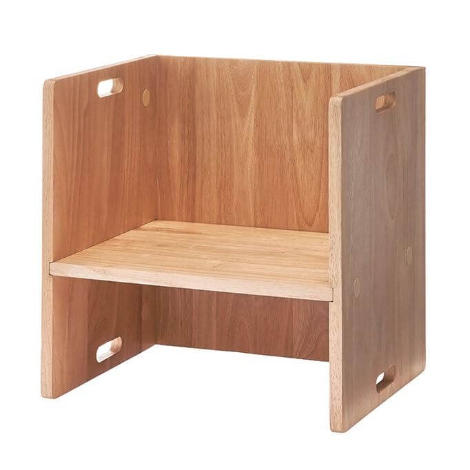 カインズ 収納棚にもなる、座る高さが選べるチェア ナチュラル