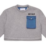 ポケット付きダブルレイヤークルーネックスウェット