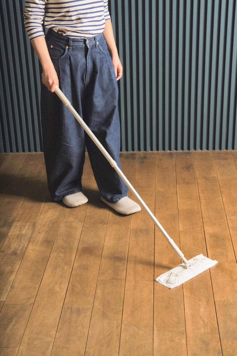 ポールの長さを調整できるので、背の高さに関係なく使いやすい