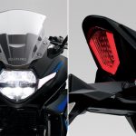 V字型をした印象的なヘッドランプとテールランプ