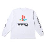 ニューエラ「長袖 オーバーサイズド コットン Tシャツ PlayStation プレイステーション ファミリーマーク ニューエラロゴ」¥7,150/2色展開