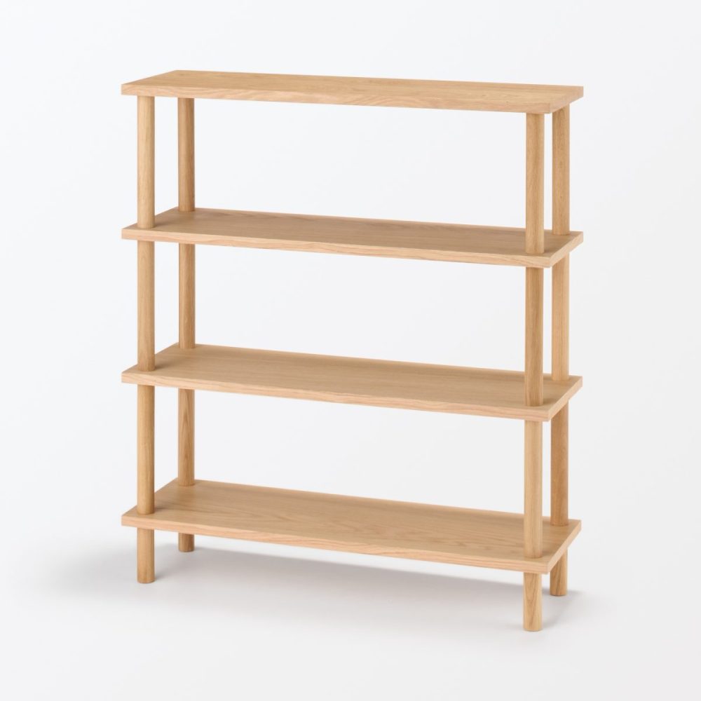 無印良品「手軽に組み立てられる木製シェルフ棚4段 オーク材突板」￥19,900