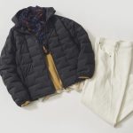 インナーはカラーニット、ボトムにはホワイトデニムなどで明るさのバランスを取ると冬でも華やかなコーデに