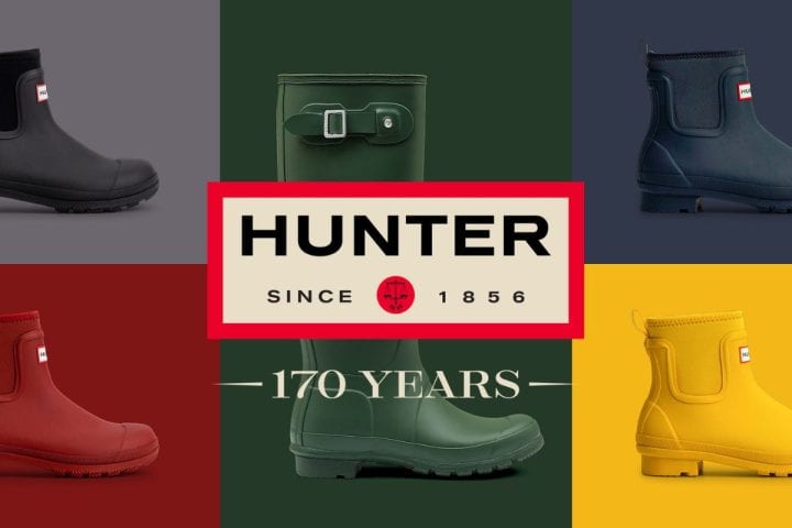 【雨の日だけじゃもったいない】創立170年&誕生70周年!ハンターのWアニバーサリーの初陣を飾るのは「痛くなりにくい」新作チェルシー