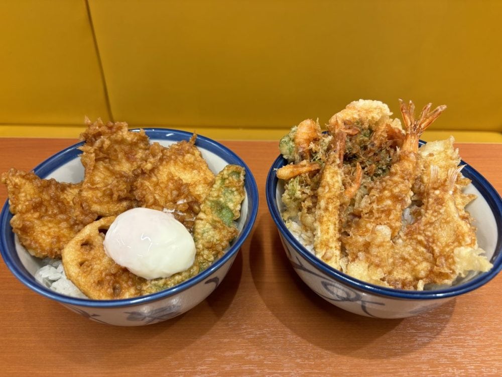 天丼てんや　『早春海老天丼』『たれづけ親子鶏天丼』