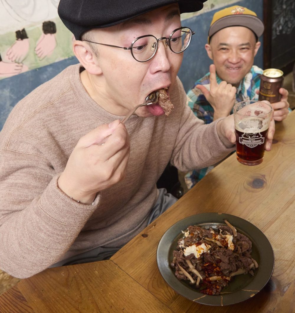 いざ実食！「ビター味とヱビスのコクが調和してます！」