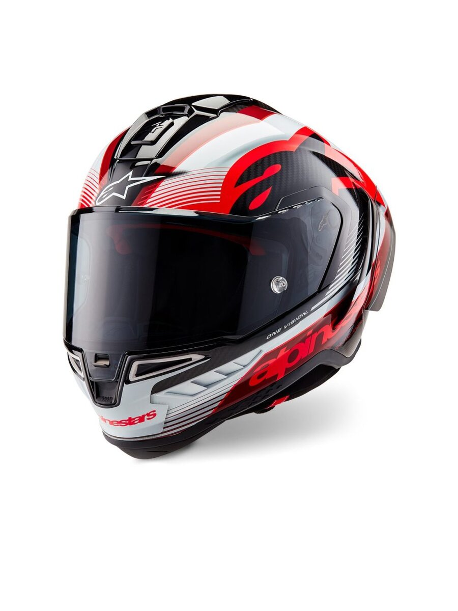 TEAMグラフィックのブラックカーボン/レッド/ホワイト光沢カラー