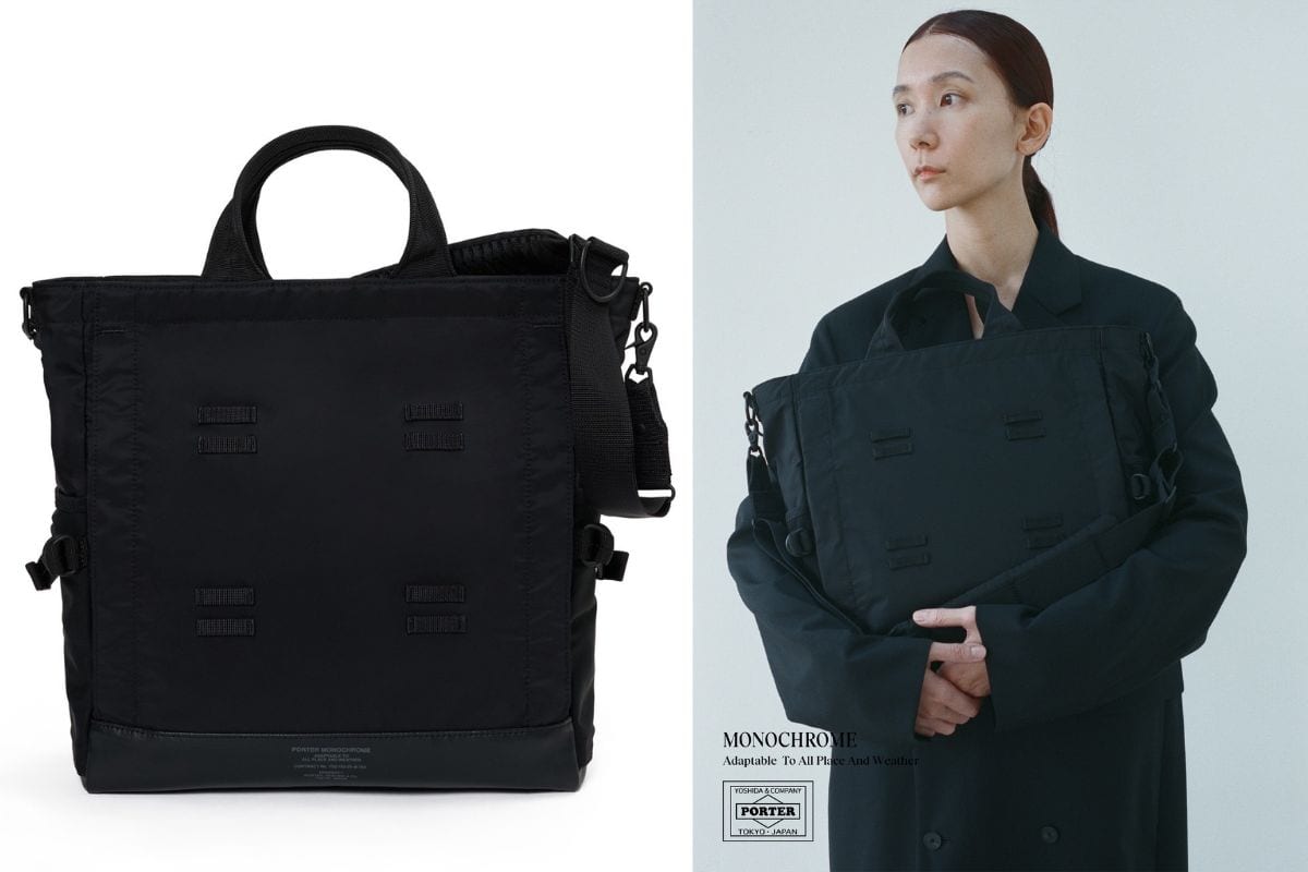 PORTER「MONOCHROME 2WAY トートバッグ」¥99,000/2色展開