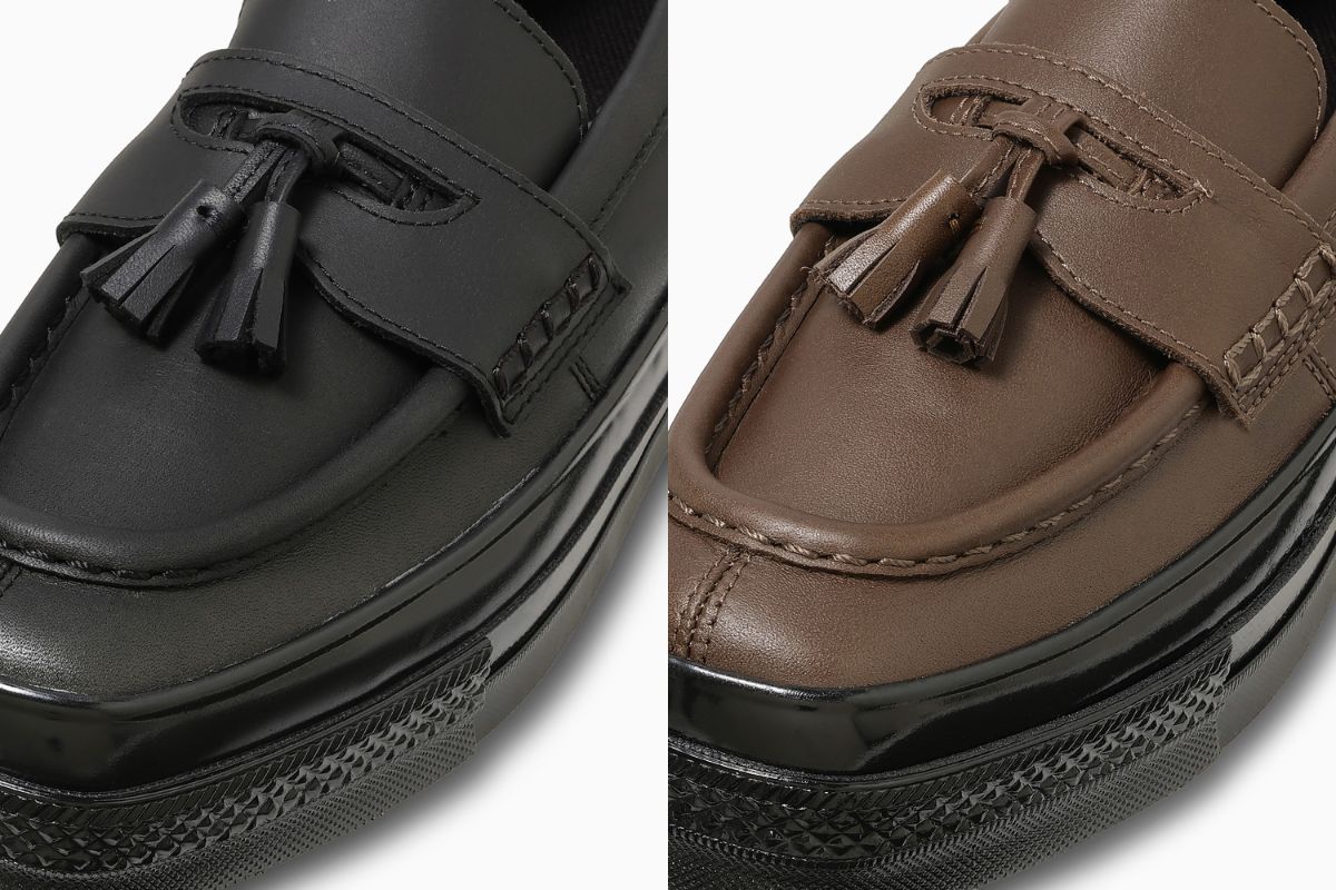 取り外し可能なタッセルを付属し、タッセルローファーの意匠を取り入れている