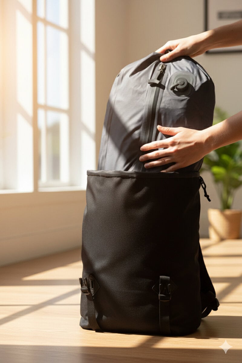 Mサイズはリュックやビジネスバッグにピッタリな大きさです