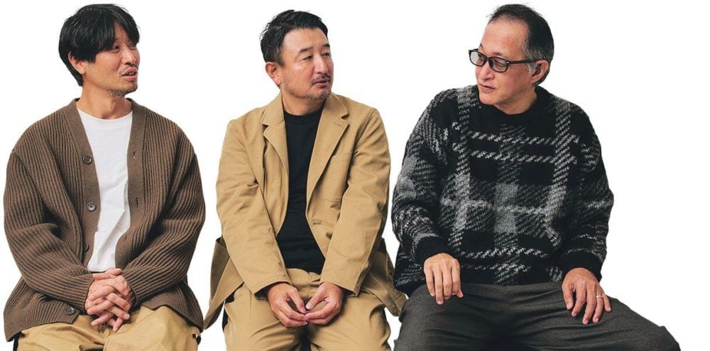 （右）ライター 岡藤充泰さん、（中央）本誌編集長 奥家慎二、（左）スタイリスト 栃木雅広さん