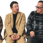 右）ライター 岡藤充泰さん、（中央）本誌編集長 奥家慎二、（左）スタイリスト 栃木雅広さん