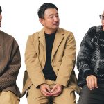（右）ライター 岡藤充泰さん、（中央）本誌編集長 奥家慎二、（左）スタイリスト 栃木雅広さん
