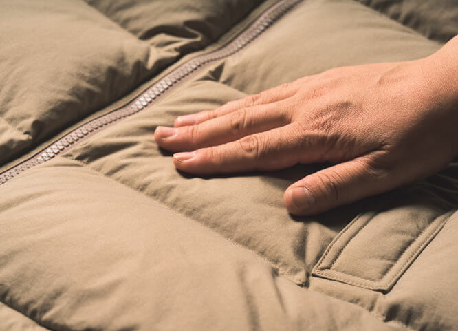 手触りも抜群の柔らかな表地です