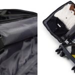 ブランドの象徴でもある格子状ナイロンテープを全体に配置