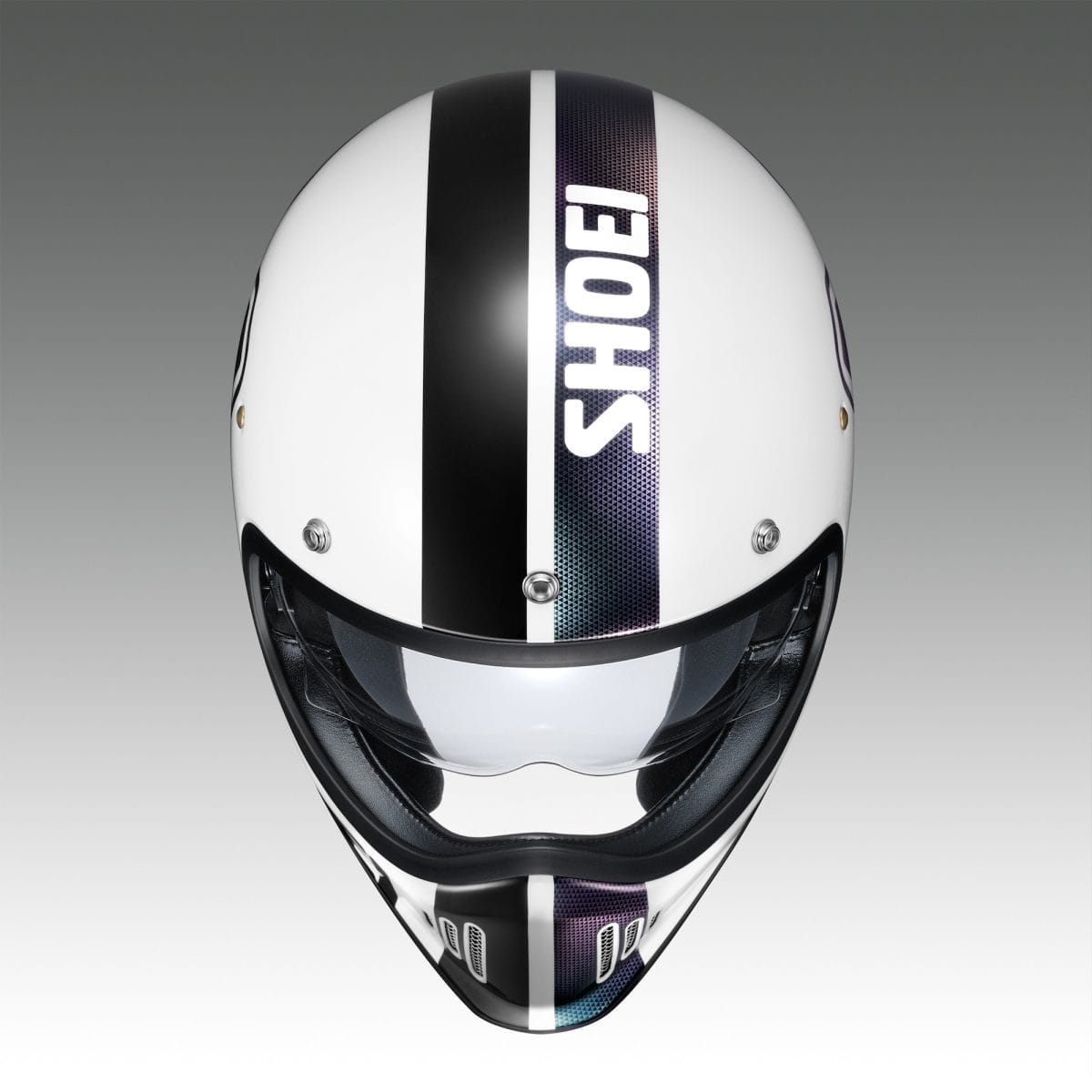 「EX-ZERO CROSS LOGO2」のホワイト/ブラックカラーのフロントビューの正面