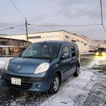 雪予報がばっちりと当たって雪道を走行