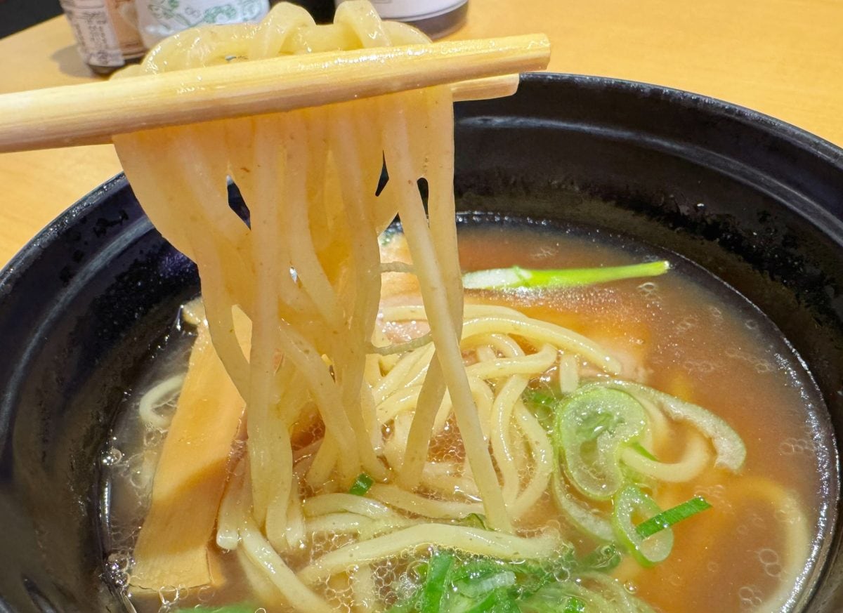 とろみのあるコク深いスープが麺にまとわりつき、あとを引く一杯に仕上がっています
