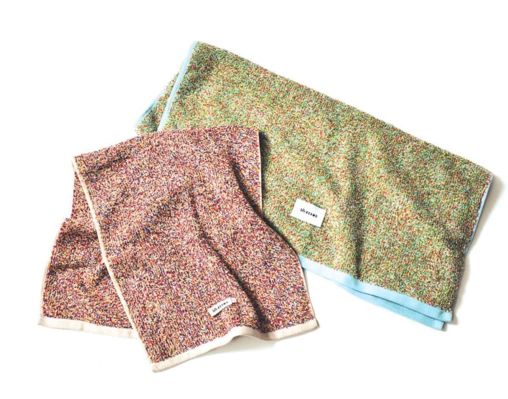 bPr BEAMS　メランジ フェイスタオル　￥2,530／バスタオル