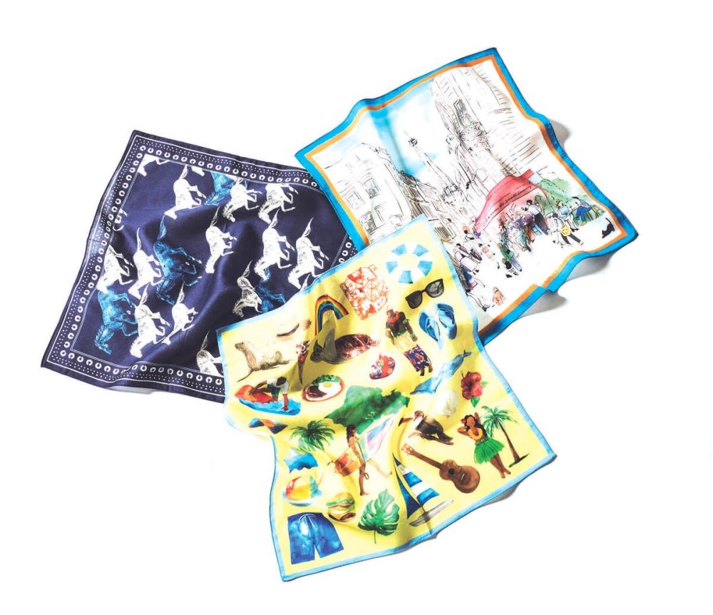 クラシクス･ザ･スモールラグジュアリ　Natsu Yamaguchi イラストハンカチ