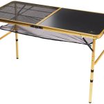 キャプテンスタッグ　CSG 4wayハーフメッシュテーブル120×60（棚付）