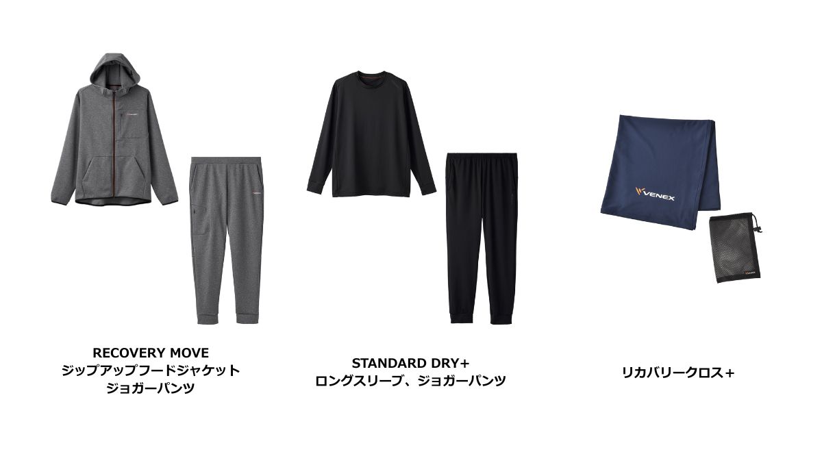 提供のベネクスリカバリーウェア商品(一例)