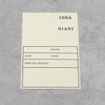 MDノート[A5]に付属するシール。使う目的や使った日付が記入できる