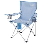 コールマン「リゾートチェアメッシュ（クリスタルブルー）」￥3,630／約81×53×87（h）㎝、収納時は約14×14×87（h）㎝／約3.2㎏