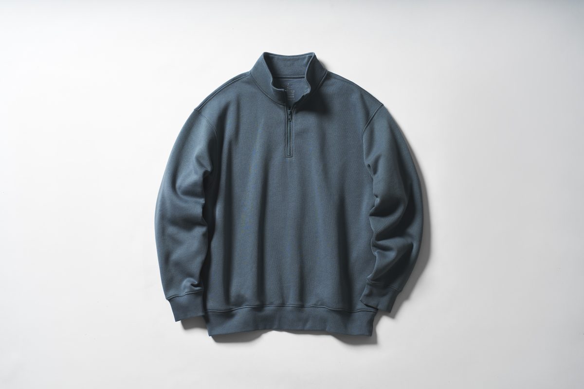 紳士 ハーフジップスウェットシャツ ネイビー ¥2,990