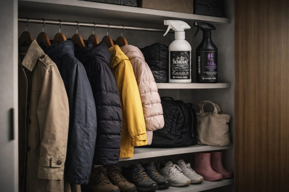 一度の施工で洗濯5回後まで撥水等級5を維持、生地へのデメリットはなく質感もそのままに洗濯20回後も撥水等級4を維持する耐久力